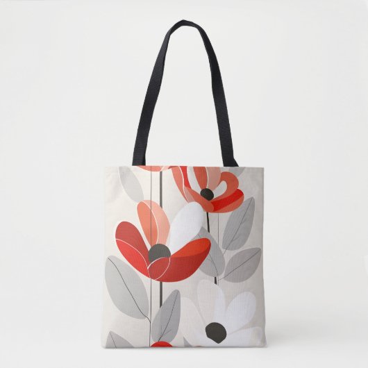 Moderne Blumenkunst Print Tasche (Vorderseite)