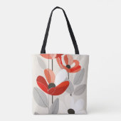 Moderne Blumenkunst Print Tasche (Rückseite)
