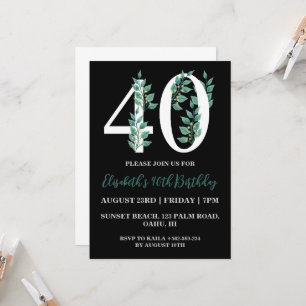 moderne Blumenladen zum 40. Geburtstag Einladung