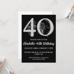 moderne Blumenladen zum 40. Geburtstag Einladung