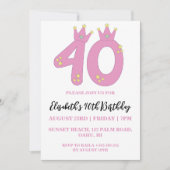 moderne Blumenladen zum 40. Geburtstag Einladung (Vorderseite)