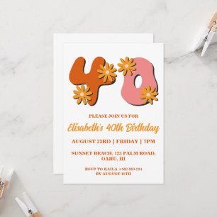 moderne Blumenladen zum 40. Geburtstag Einladung