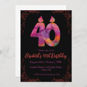 moderne Blumenladen zum 40. Geburtstag Einladung (Vorne/Hinten)