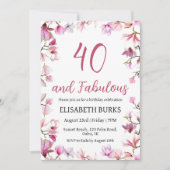 moderne Blumenladen zum 40. Geburtstag Einladung (Vorderseite)