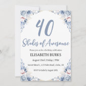 moderne Blumenladen zum 40. Geburtstag Einladung (Vorderseite)