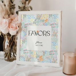 Moderne Blumenmädchen-Babydusche bevorzugt Schild