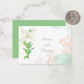 Moderne, blumenminimalistische Hochzeitseinladung Mitteilungskarte (Vorderseite/Rückseite Beispiel)