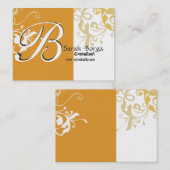 Moderne Blumenmonogramm-Taglilie auf Weiß Visitenkarte (Vorne/Hinten)