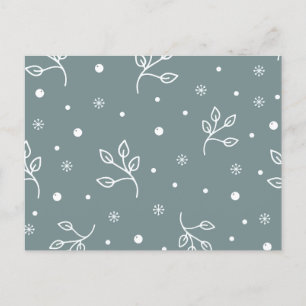 Moderne Blumenmuster Feiertagspostkarte