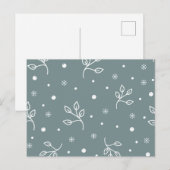 Moderne Blumenmuster Feiertagspostkarte (Vorne/Hinten)