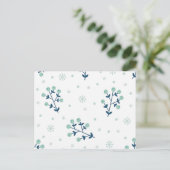 Moderne Blumenmuster Feiertagspostkarte (Stehend Vorderseite)