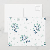 Moderne Blumenmuster Feiertagspostkarte (Vorne/Hinten)