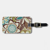 Moderne Blumenmuster Gepäckanhänger (Vorderseite horizontal)