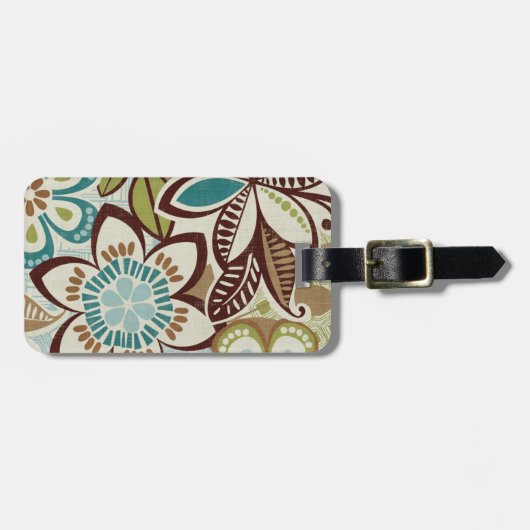 Moderne Blumenmuster Gepäckanhänger (Vorderseite horizontal)