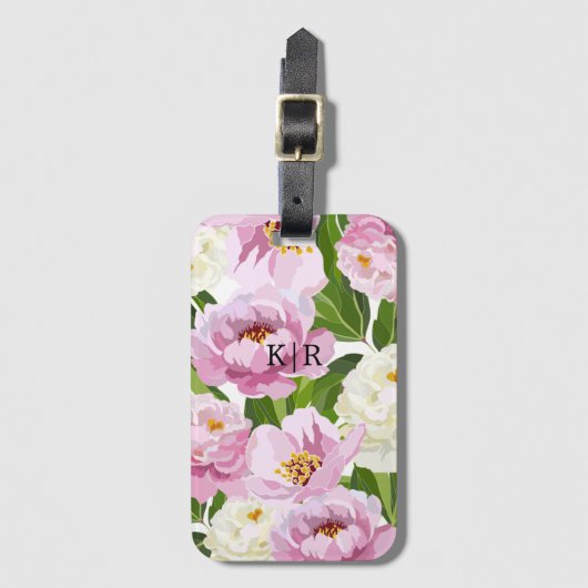 Moderne Blumenmuster Gepäckanhänger (Vorderseite Vertikal)