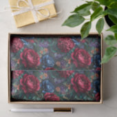 Moderne Blumenmuster in Edelsteinfarben Seidenpapier (Geschenk)