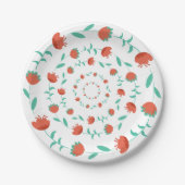 Moderne Blumenmuster-Papierteller Pappteller (Vorderseite)