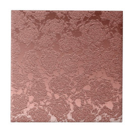 Moderne Blumenmuster-Rose Gold Pink-Muster Fliese