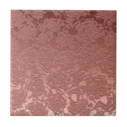 Moderne Blumenmuster-Rose Gold Pink-Muster Fliese (Vorderseite)