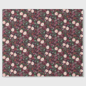 Moderne Blumenmuster Weihnachtsfeiertage Geschenkpapier (Flach)