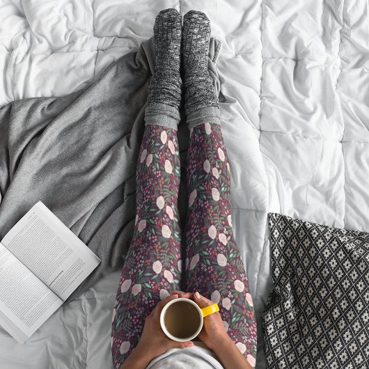 Moderne Blumenmuster Weihnachtsfeiertage Leggings