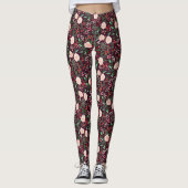 Moderne Blumenmuster Weihnachtsfeiertage Leggings (Vorderseite)