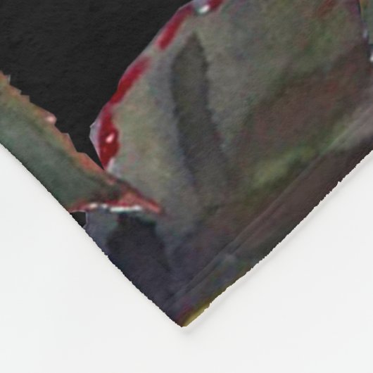 Moderne Blumenmuster, weiße Rosen, blaues Hydrange Fleecedecke (Ecke)