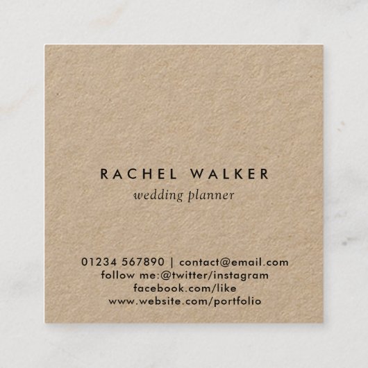 Moderne Blumenquadratische Planer-Visitenkarte Quadratische Visitenkarte (Rückseite)