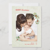 Moderne Blumenrahmen Frohe Weihnachtskarte Einladung (Vorderseite)