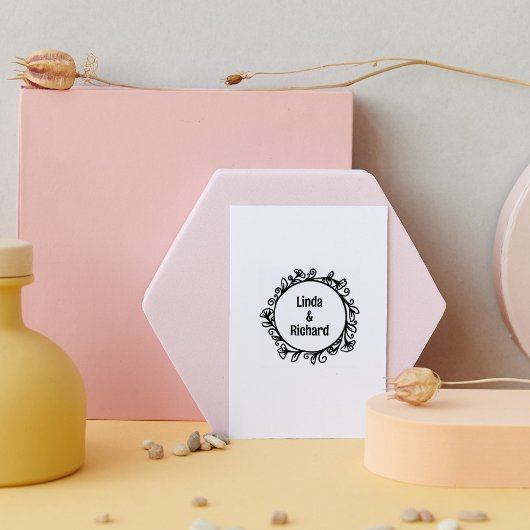 Moderne Blumenrahmen, Hochzeit Gummistempel