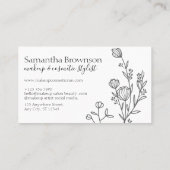 Moderne Blumenrahmen Visitenkarte (Rückseite)