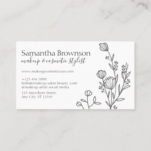 Moderne Blumenrahmen Visitenkarte (Rückseite)