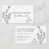 Moderne Blumenrahmen Visitenkarte (Vorne/Hinten)