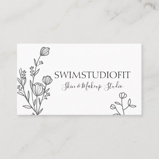 Moderne Blumenrahmen Visitenkarte (Vorderseite)