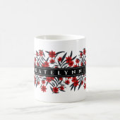 Moderne blumenreiche Tasse mit Namen (Mittel)