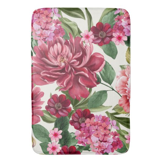 Moderne, blumenrosa Blume Badematte (Vorderseite Vertikal)