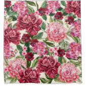 Moderne, blumenrosa Blume Duschvorhang (Vorderseite)