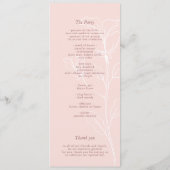 Moderne Blumenrosa Hochzeit Programm (Rückseite)