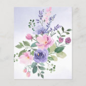 Moderne Blumenrosa Hochzeitseinladung Flyer (Hinten)