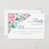 Moderne Blumenrosen RSVP Karte (Vorne/Hinten)