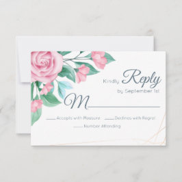 Moderne Blumenrosen RSVP Karte