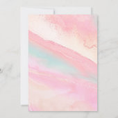 Moderne Blumenschmetterling Pink Gold Girl Babydus Einladung (Rückseite)