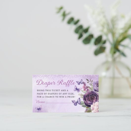 Moderne Blumenschmetterlingsdusche mit Windeln Begleitkarte (Stehend Vorderseite)