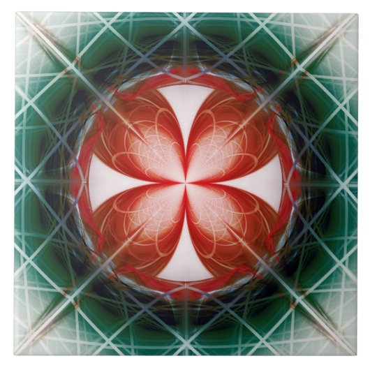 Moderne Blumenschmuck Fliese (Vorderseite)