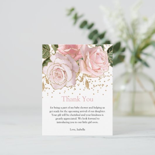 Moderne Blumenschmuckdusche Danke Karte (Stehend Vorderseite)