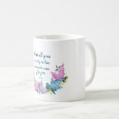 Moderne Blumenschrift 1 Peter 5:7 Kaffeetasse (VorderseiteRechts)