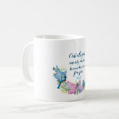 Moderne Blumenschrift 1 Peter 5:7 Kaffeetasse (Vorderseite Links)