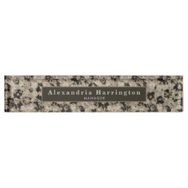 Moderne, blumenschwarz-beige Cubicle-Dekoration Namensplakette