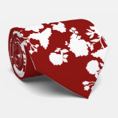 moderne BlumenSilhouette-Krawatte Krawatte (Gerollt)