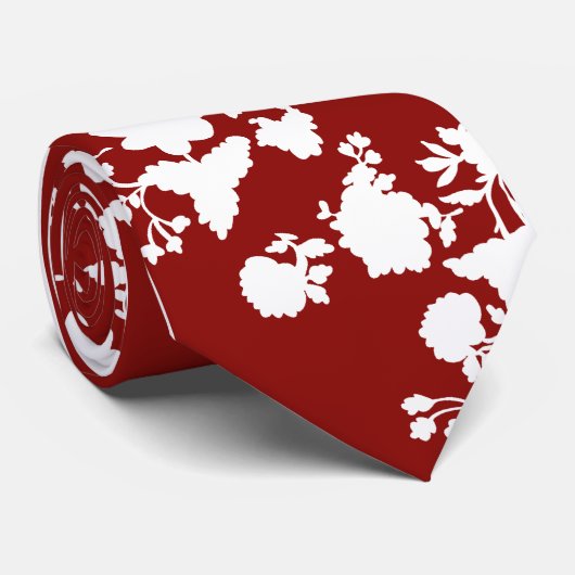 moderne BlumenSilhouette-Krawatte Krawatte (Gerollt)